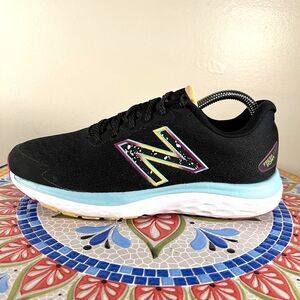 New Balance Fresh Foam 680 V7 Womens Sz 8.5 Running Sneakers Black Surf Lemonade